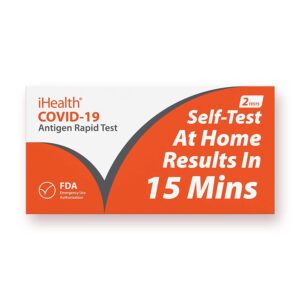 iHealth COVID-19 Antigen Rapid Test, 2 Tests per Pack,FDA EUA Authorized OTC at-Home Self Test, Results in 15 Minutes